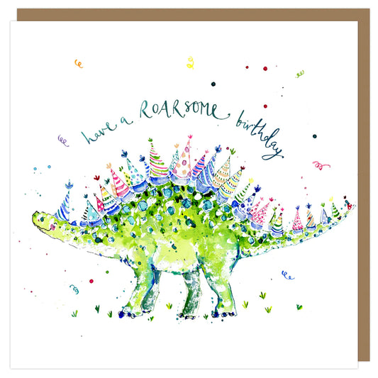 Stegosaurus Birthday | Kids Birthday Card | Dinosaur