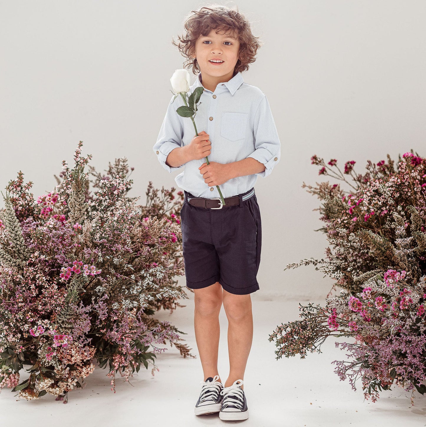 Designer Kidz | Finley Linen Shorts | Navy