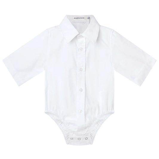 Designer Kidz | Jackson Short Sleeved Formal Romper | White