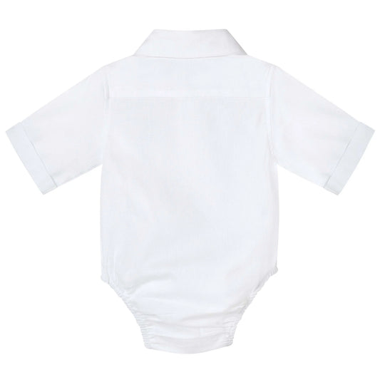Designer Kidz | Jackson Short Sleeved Formal Romper | White