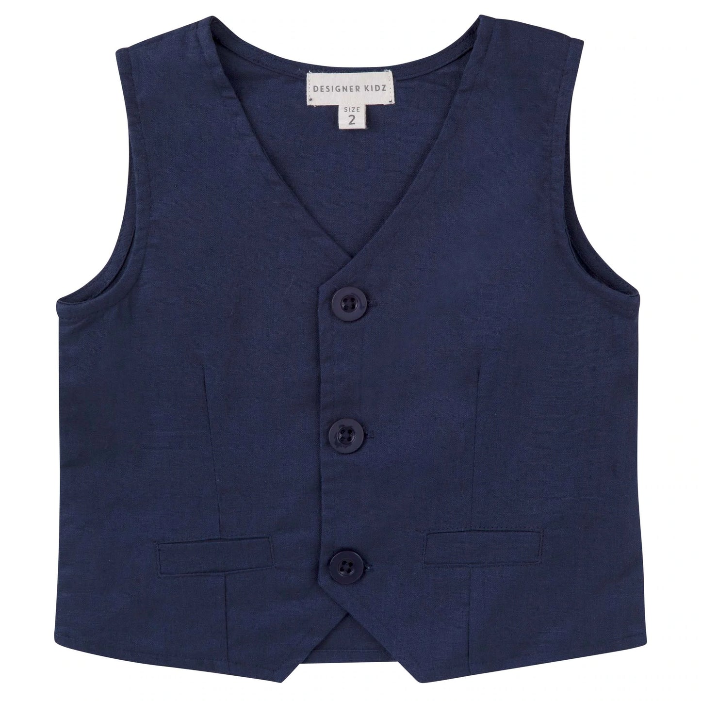 Designer Kidz | Toby Linen Vest | Navy