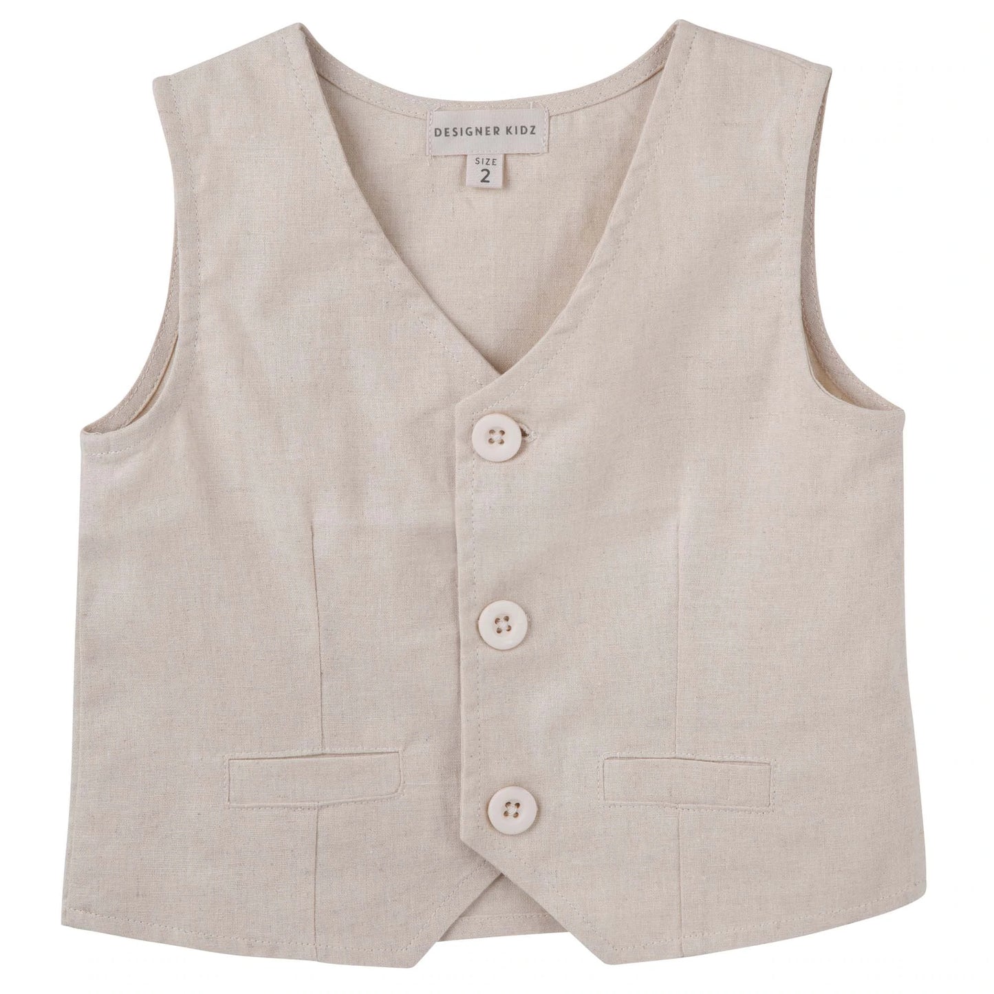 Designer Kidz | Toby Linen Vest | Sand