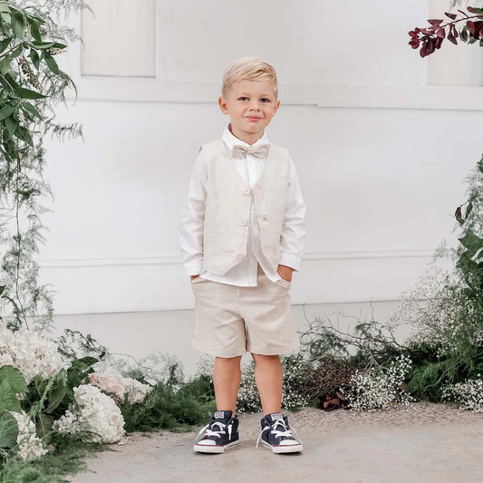 Designer Kidz | Toby Linen Vest | Sand