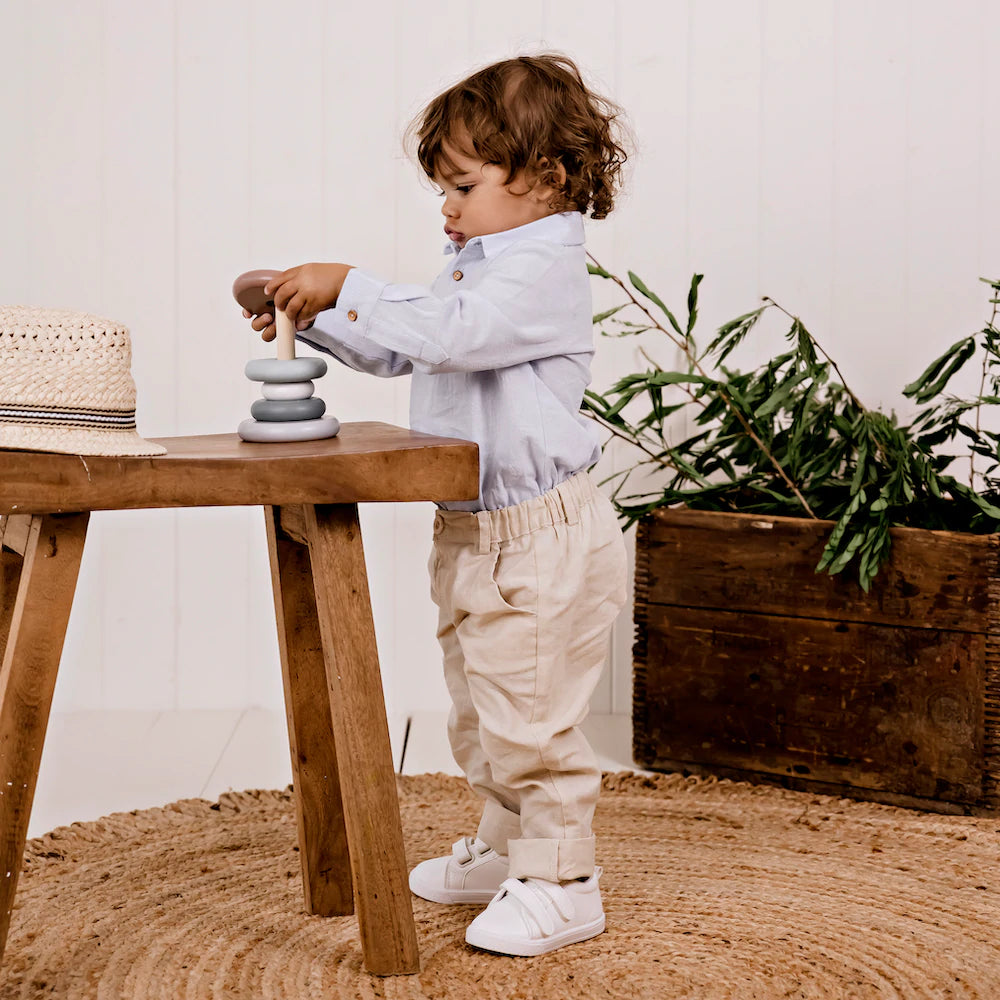 Designer Kidz | Finley Linen Pants | Sand