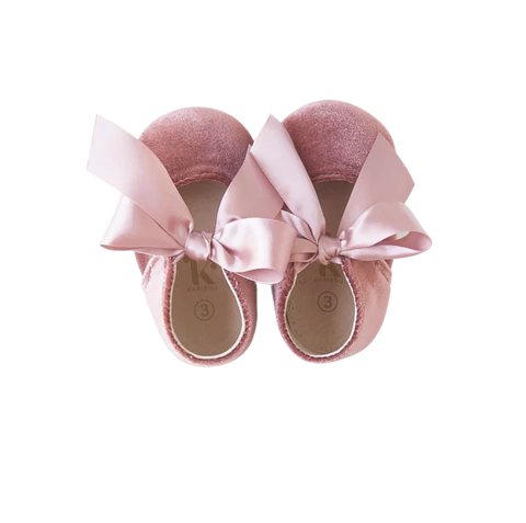 Victoria Velvet Mary Janes - Vintage Rose