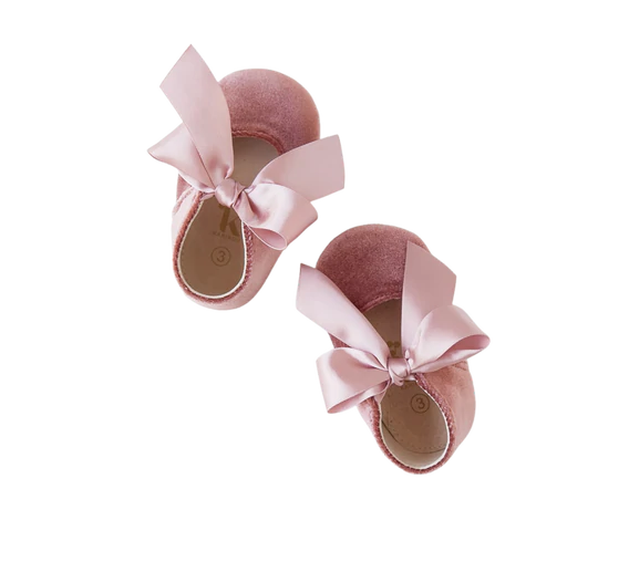 Victoria Velvet Mary Janes - Vintage Rose