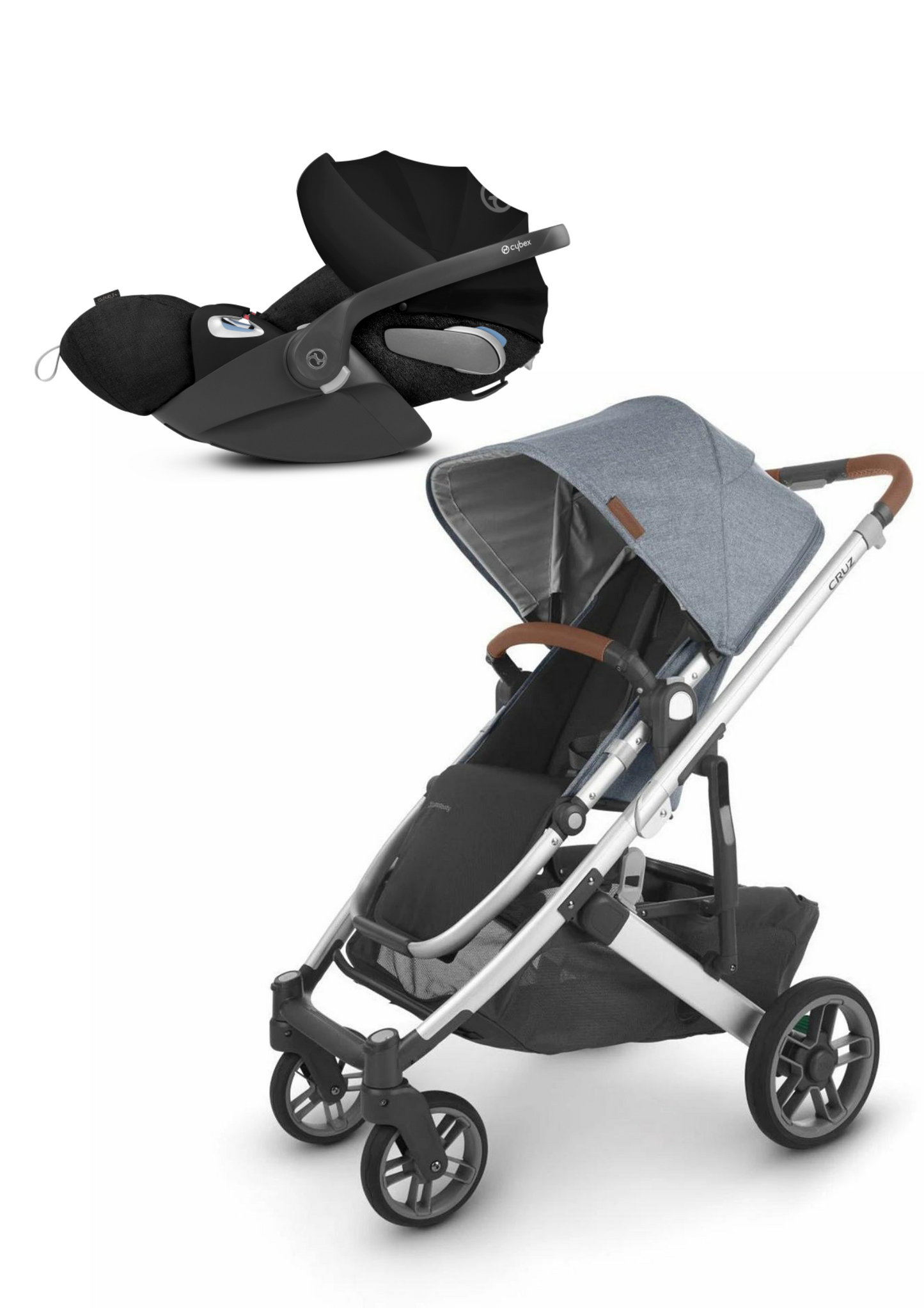 Uppbaby Cruz V3, Cybex Cloud T i-size Capsule and Base Bundle