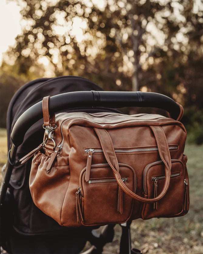 OiOi | Faux Leather Carry All Nappy Bag - Tan