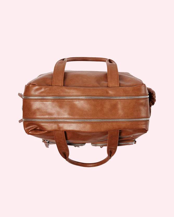 OiOi | Faux Leather Carry All Nappy Bag - Tan
