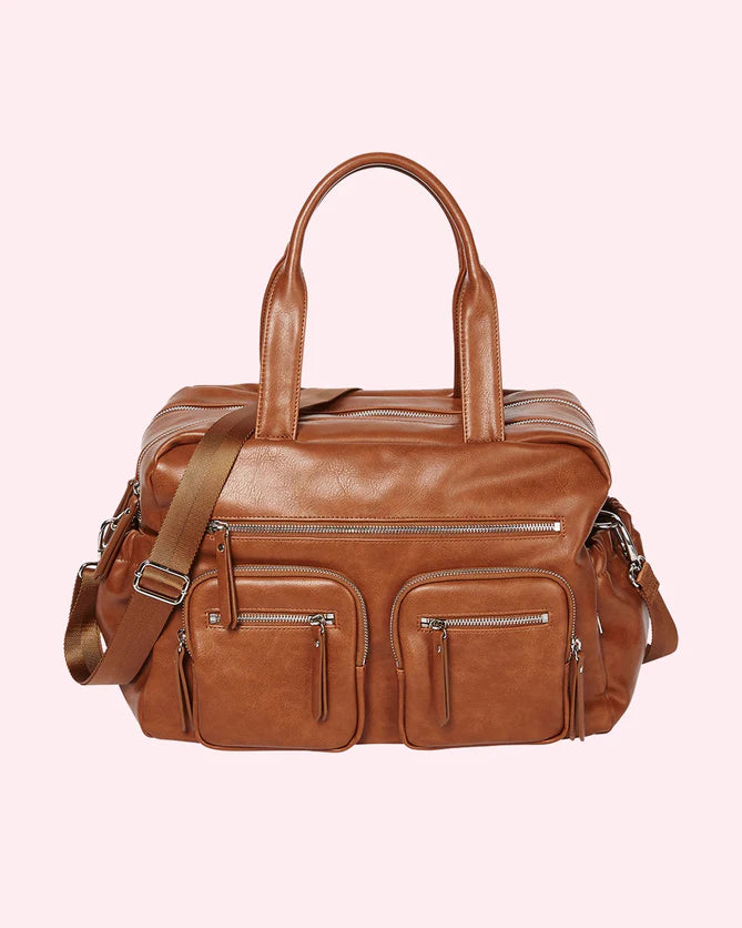 OiOi | Faux Leather Carry All Nappy Bag - Tan