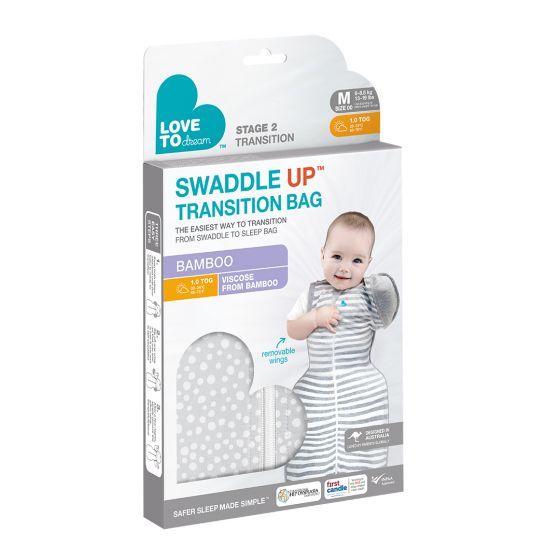 Love To Dream | SWADDLE UP™ Transition Sleep Bag | Bamboo Grey | Large