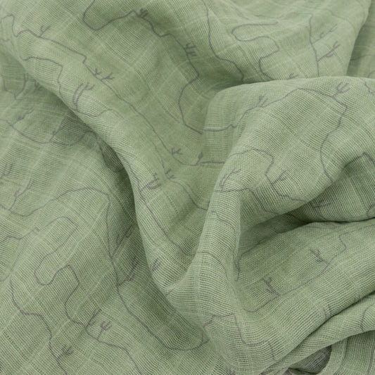 Little Unicorn Single Cotton Muslin Swaddle - Cactus Lines