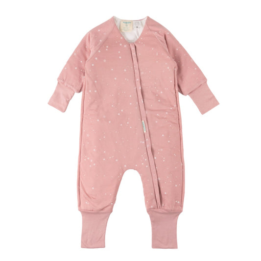 Woolbabe Merino/Organic Cotton Duvet Sleeping Suit with Sleeves - Dusk Stars | Size 2
