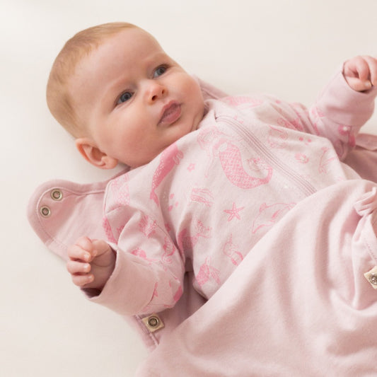 Woolbabe Merino/Organic Cotton PJ Suit - Shell Mermaids