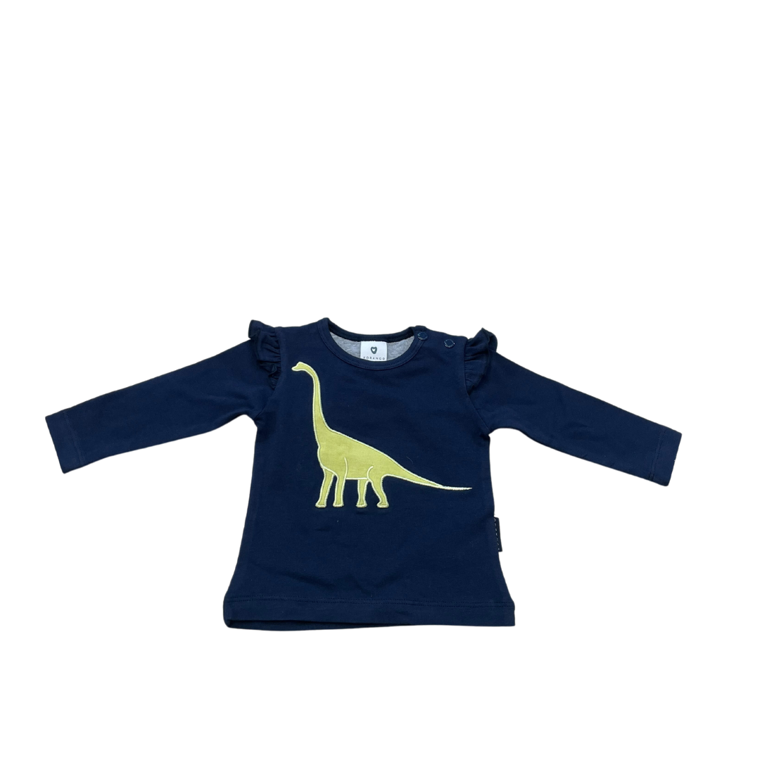 Korango | Top With Brachiosaurs Applique | Navy