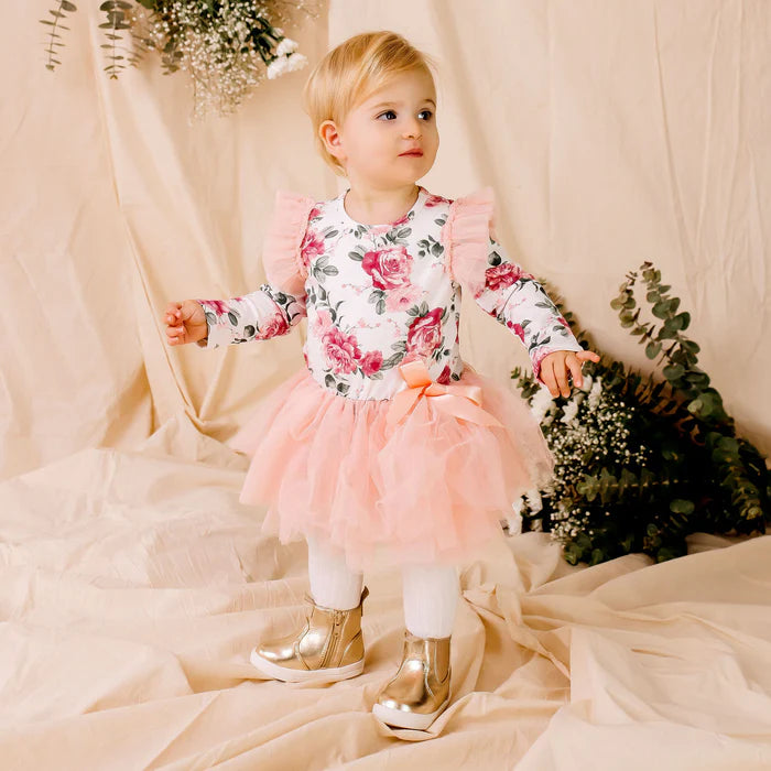 Designer Kidz | Tilly Floral Long Sleeve Tutu Romper