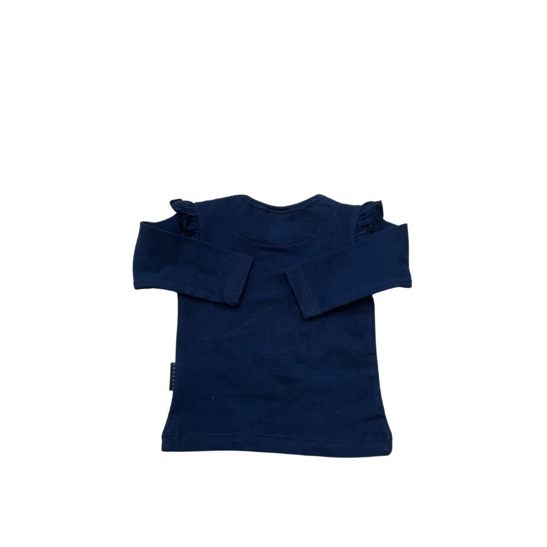 korango | Top With Brachiosaurs Applique | Navy