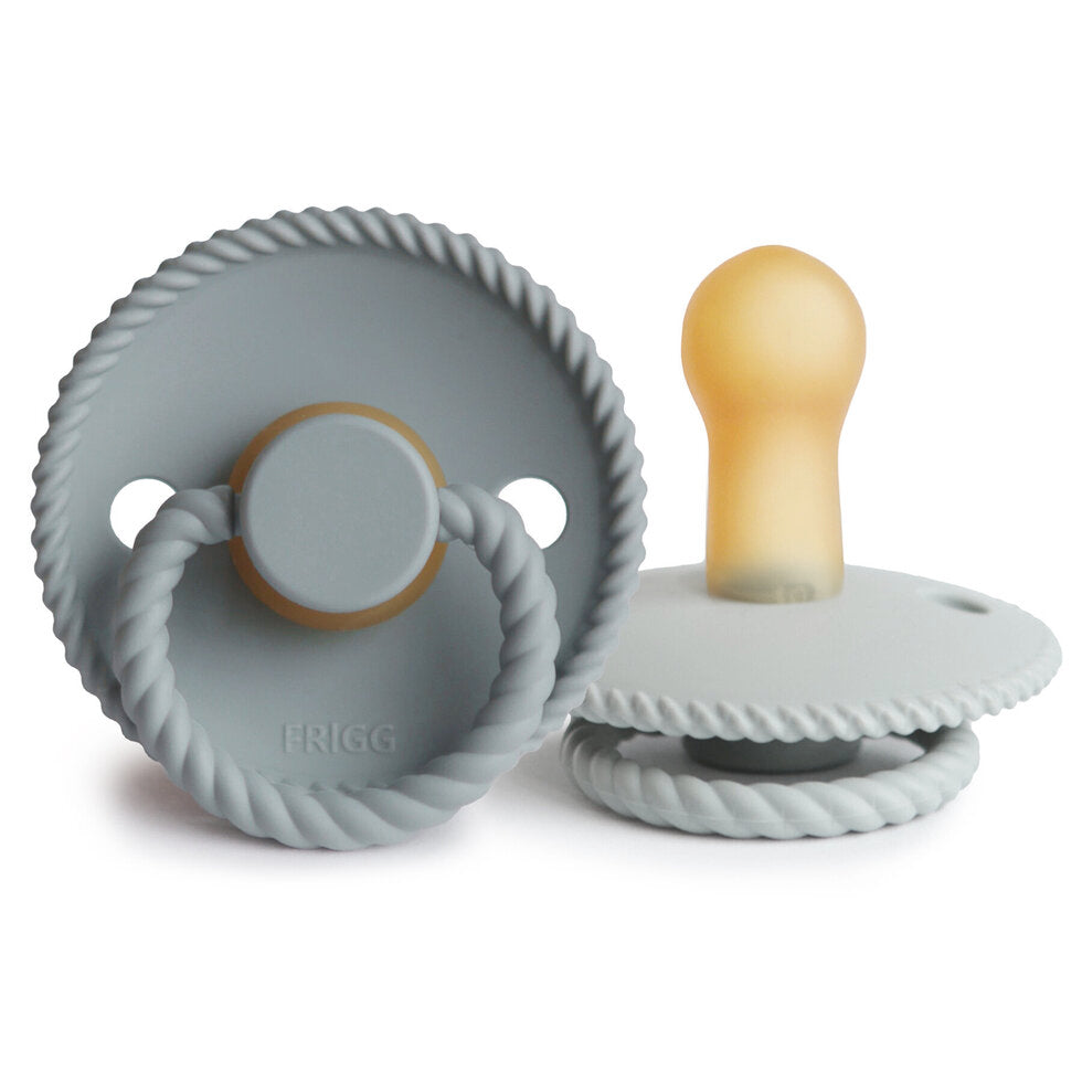 FRIGG| Natural Latex Rope Pacifier French Grey / Silver Grey