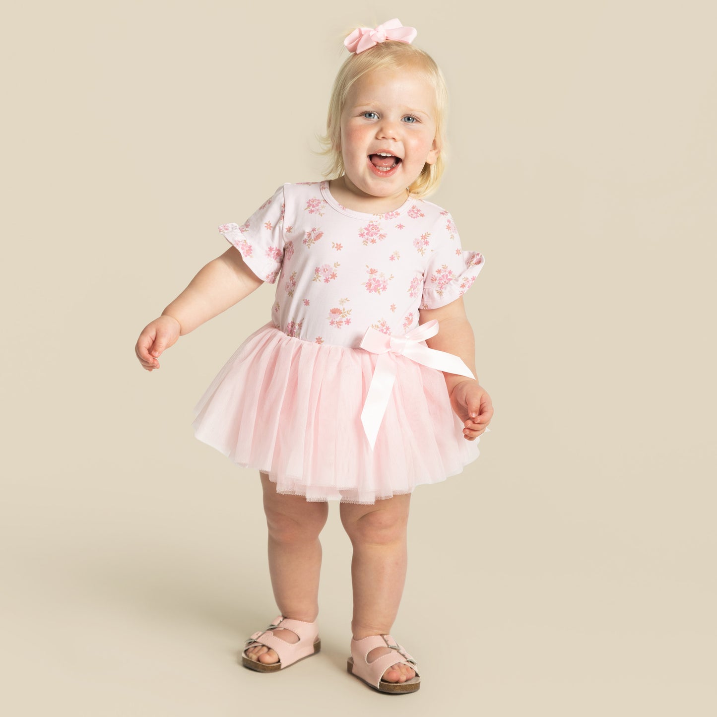 Designer Kidz | Bella Floral Short Sleeve Tutu Romper