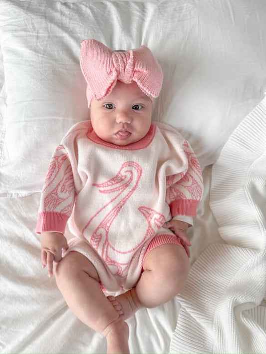 The Pēpi Pozy | Pēpi Kākahu Knitted Baby Romper