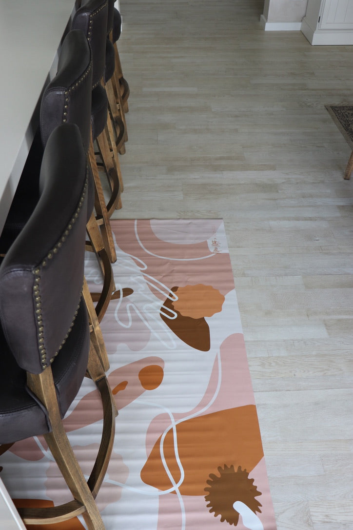 Mess Mats | Designed for mess | Peach Flora | Xtra Large