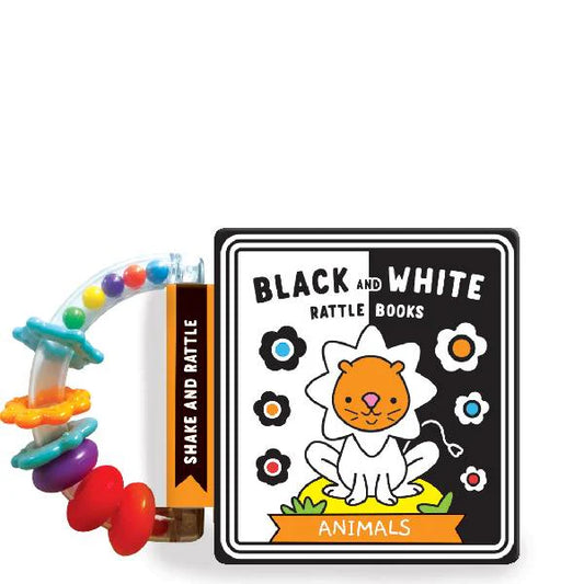 Black & White Animals Rattle Book