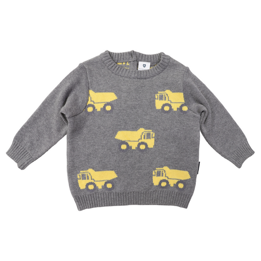 Korango | Tip Truck Knit Sweater Charcoal