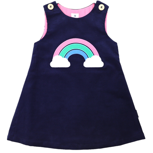 Korango | Rainbow Cord Dress Peacoat