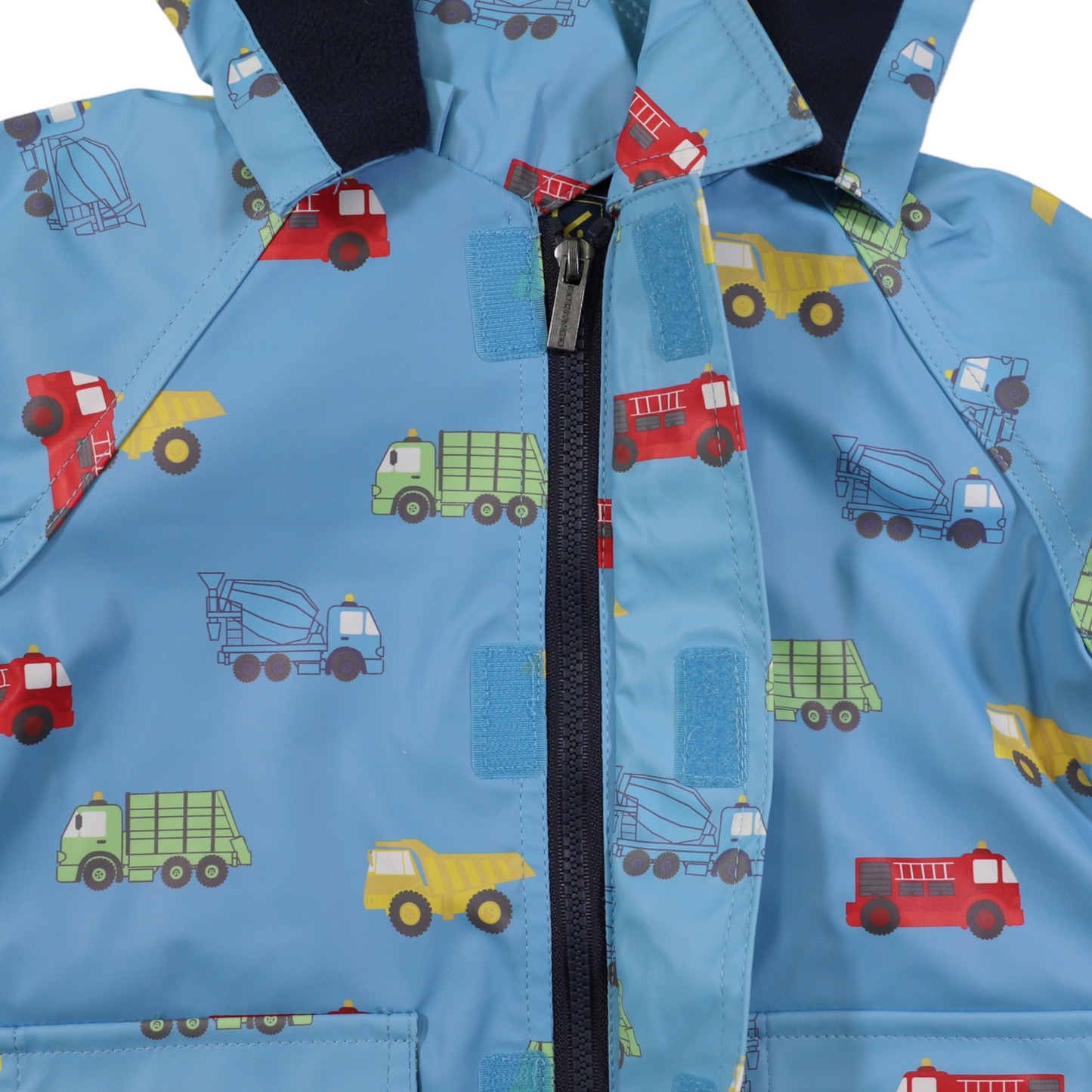 Korango Rainwear |  Trucks Polar Fleece Lined Raincoat Airie Blue | Terry Towelling
