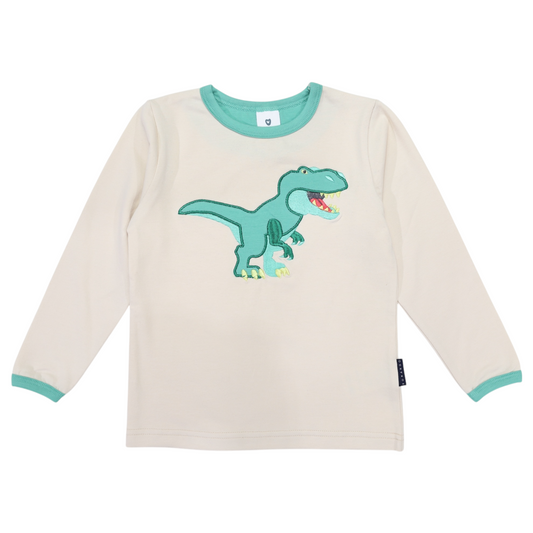 Korango | T-Rex Applique Tee Beige