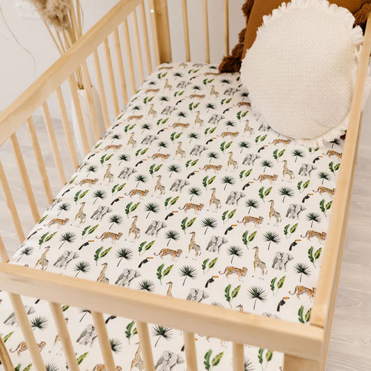 Mod and Tod | Organic Fitted Cot Sheet | Safari