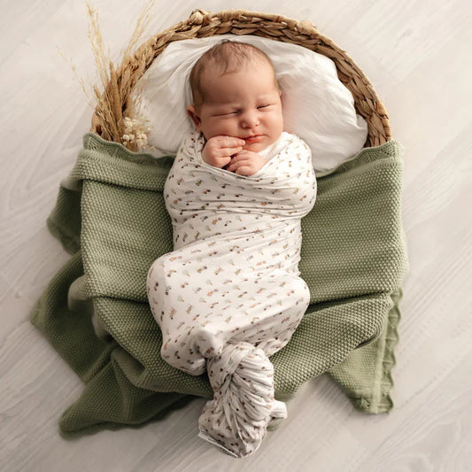 Mod and Tod | Baby Stretchy Swaddle & Beanie Set | Farm Life