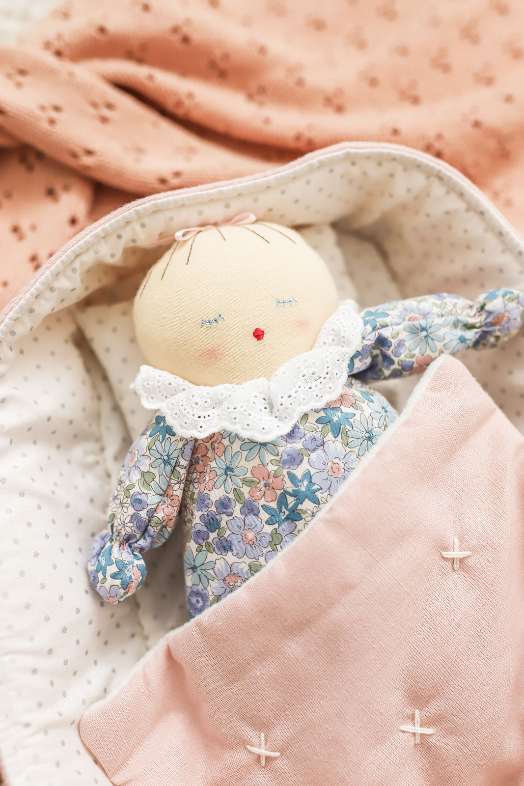 Alimrose | Playtime Doll Carrier Set 30cm Pale Pink & Spot