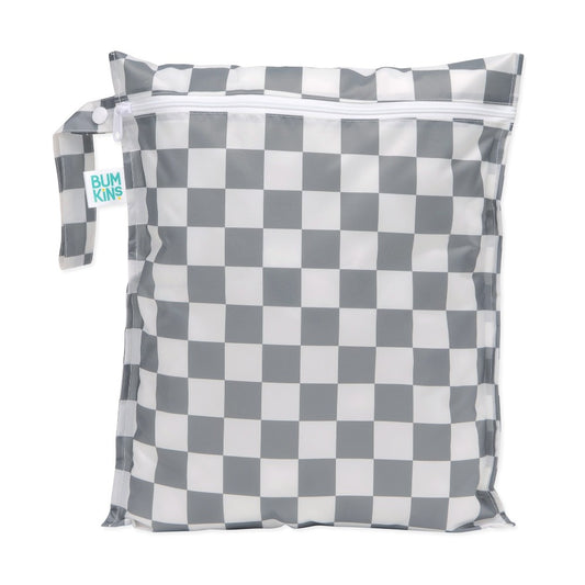 Bumkins | Wet Bag | Charcoal Check