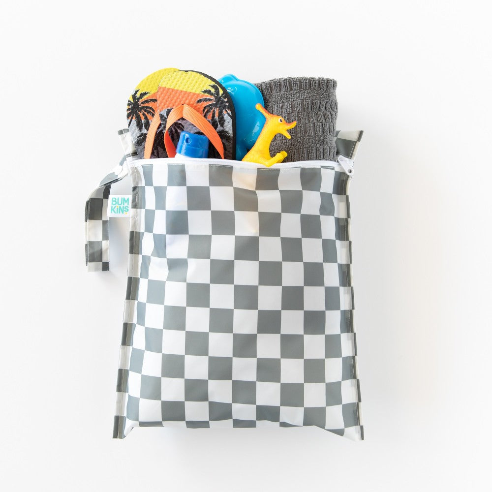 Bumkins | Wet Bag | Charcoal Check