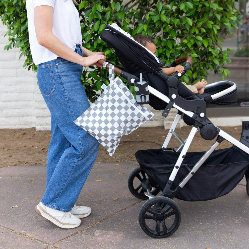 Bumkins | Wet Bag | Charcoal Check