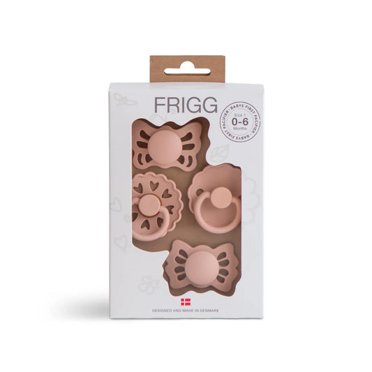 FRIGG | Baby's First Pacifier 4-pack - Floral Heart Blush ( 0-6 Months )