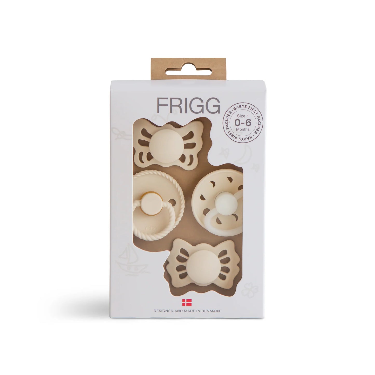 FRIGG | Baby's First Pacifier 4-pack - Moonlight Sailing Cream ( 0-6 Months )