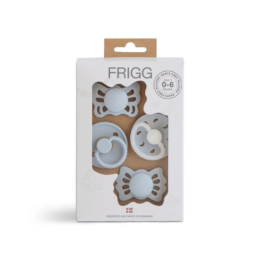 FRIGG | Baby's First Pacifier 4-pack - Moonlight Sailing Powder Blue  ( 0-6 Months )