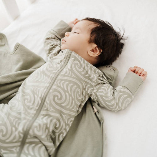 Woolbabe X BO & KO Collab Pyjama Suit - Flax Ngaru