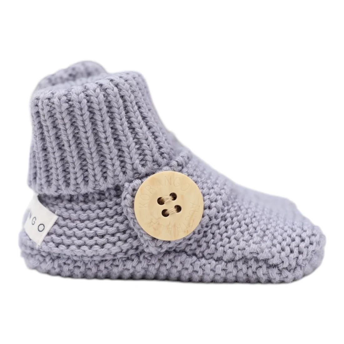 Korango | Cotton Knit Button Bootie with Gift Box | Dusty Blue