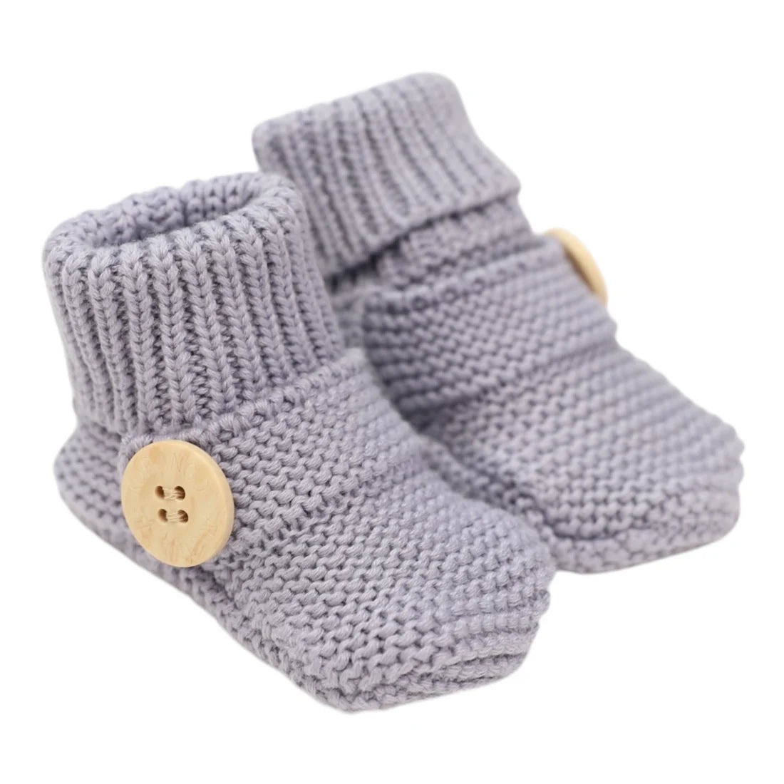 Korango | Cotton Knit Button Bootie with Gift Box | Dusty Blue