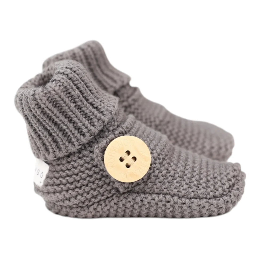 Korango | Cotton Knit Button Bootie with Gift Box | Charcoal