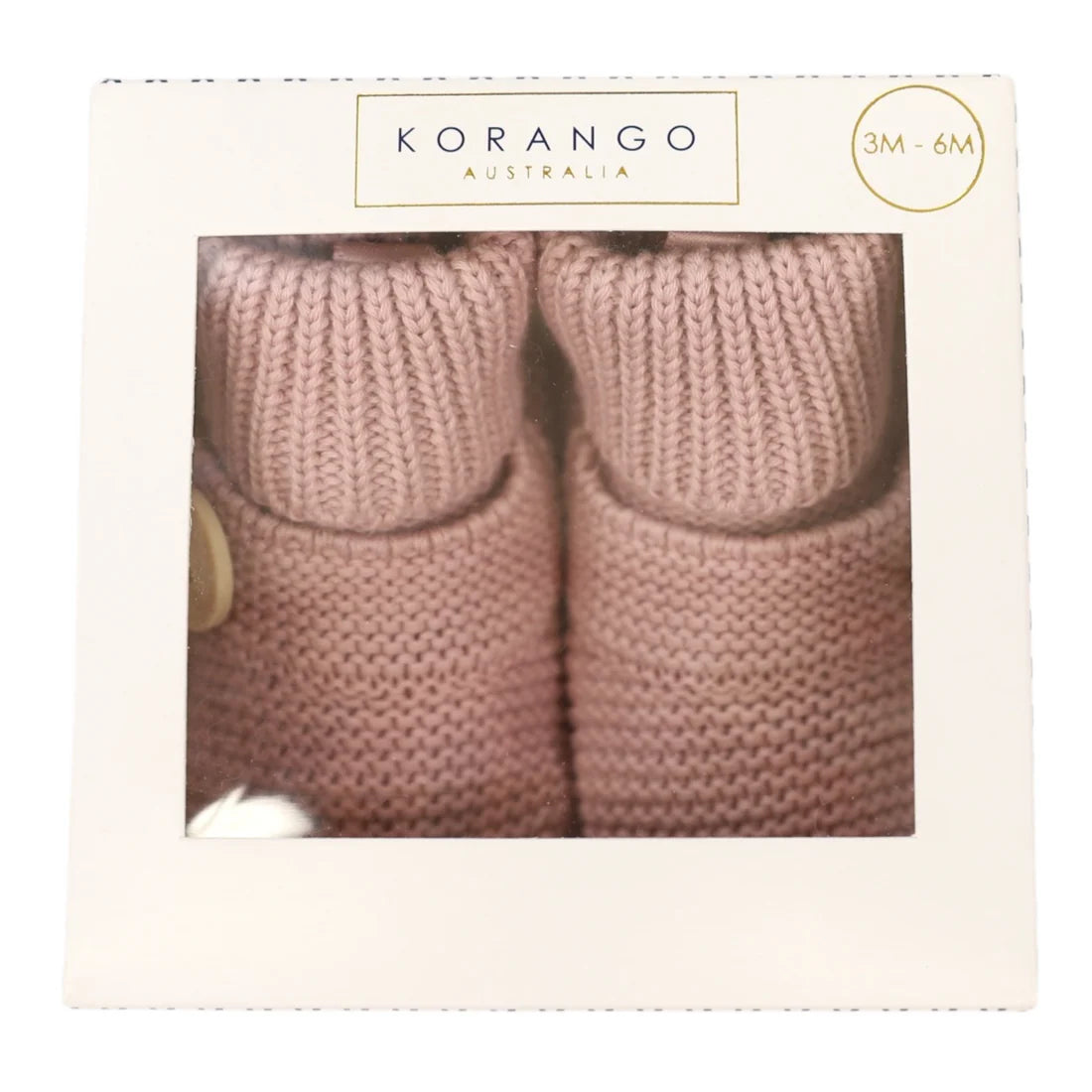 Korango | Cotton Knit Button Bootie with Gift Box | Dusty Pink