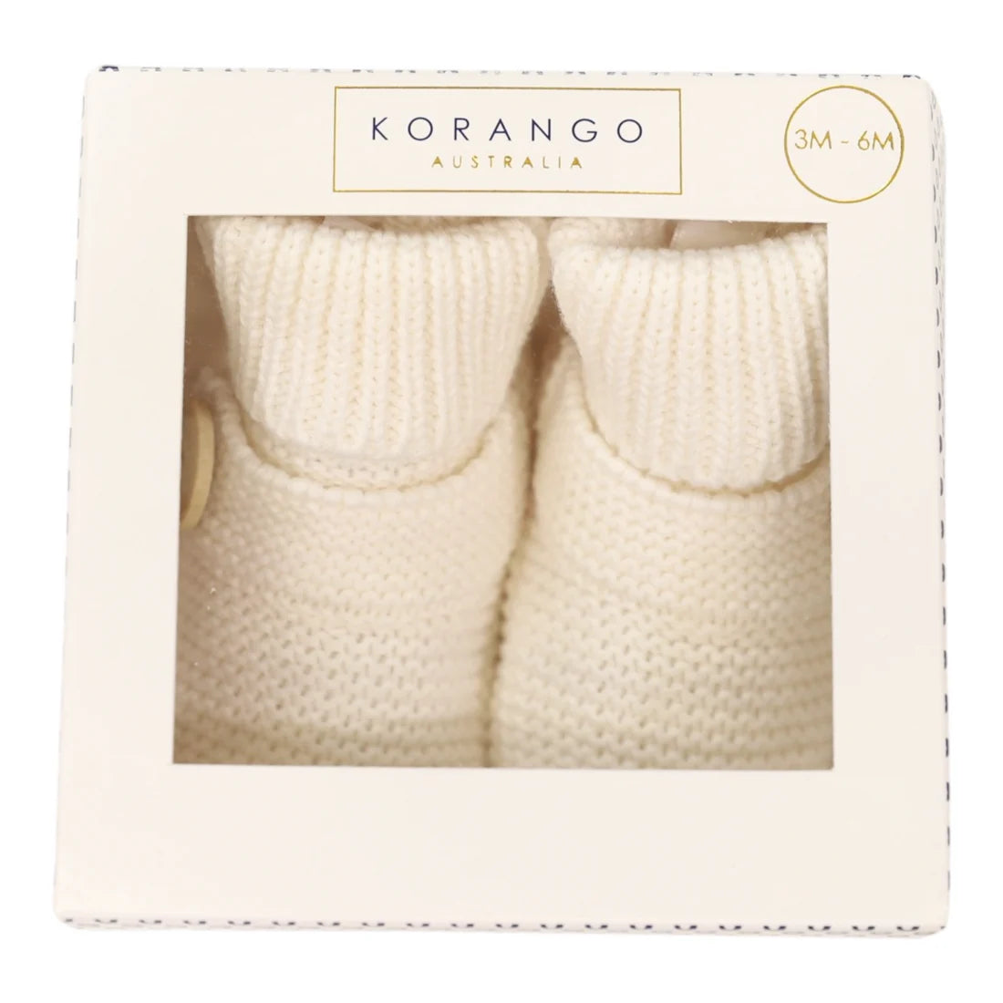 Korango | Cotton Knit Button Bootie with Gift Box | White