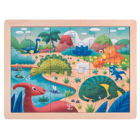 Hape | Dinosaur Puzzle | Double Sided Colour Puzzle | 24 Pieces