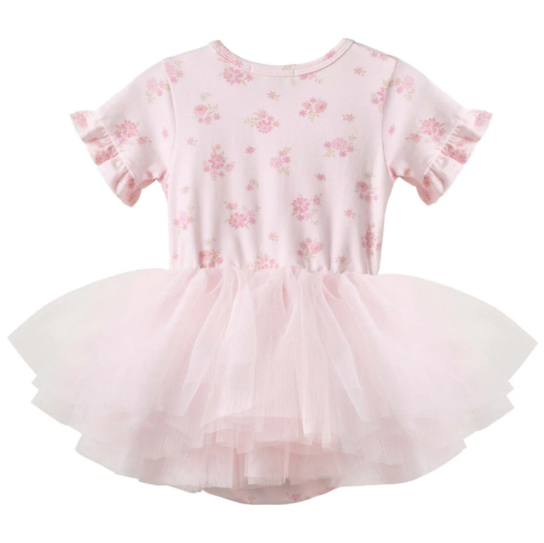 Designer Kidz | Bella Floral Short Sleeve Tutu Romper