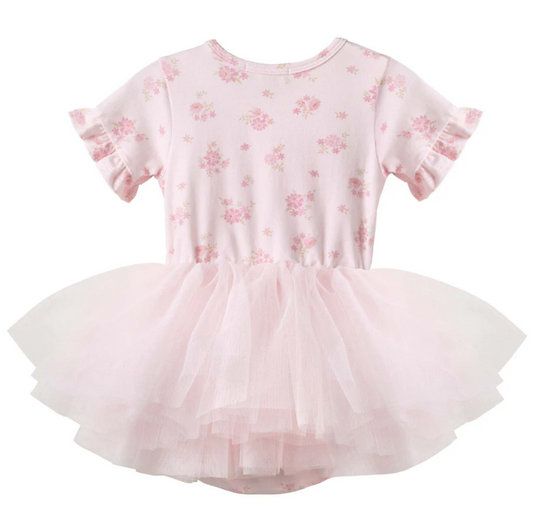 Designer Kidz | Bella Floral Short Sleeve Tutu Romper