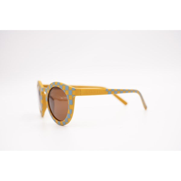 Grech and Co | Classic Baby Sunglasses | Checks Laguna + Wheat | Bendable and Polarised