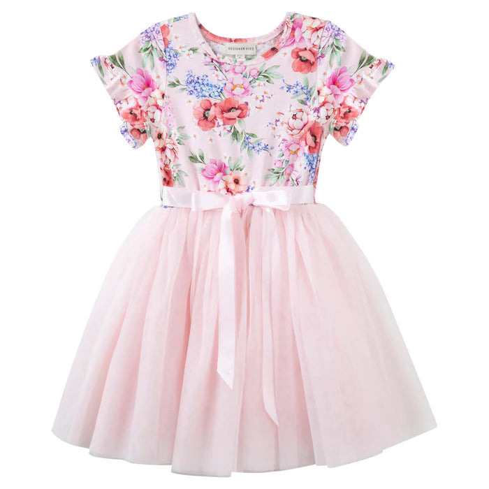 Designer Kidz | Frankie Floral  | Short Sleeve | Tutu Dress